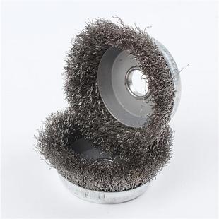 100型角磨机用201打磨球4寸不锈钢304碗型钢丝轮除锈机用钢丝刷