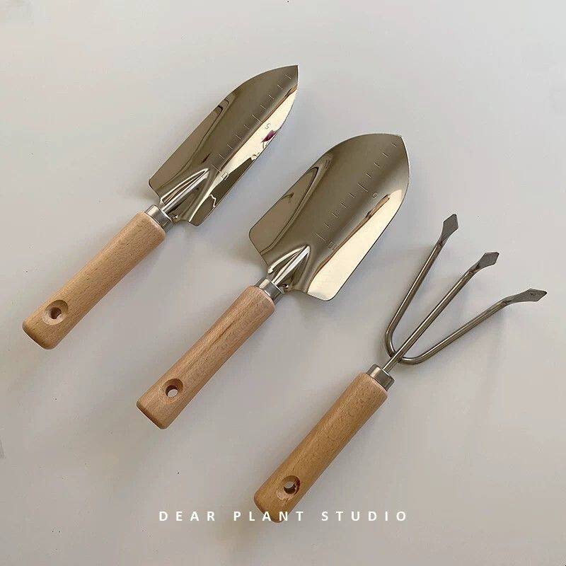 DEAR PLANT园艺三件套小铁铲 不锈钢刻度挖土工具