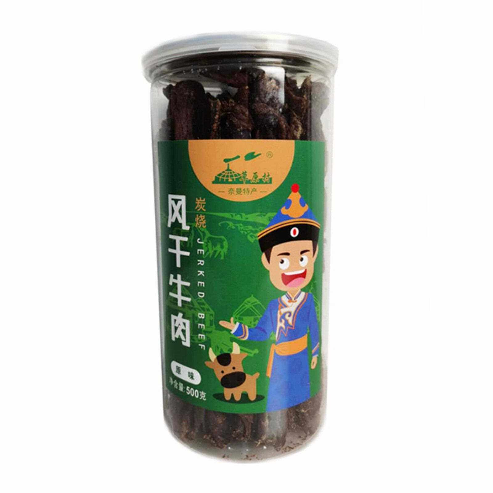 新疆包邮草原村超干风干牛肉干500g内蒙古手撕特色小吃90%烘干