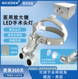 牙科口腔医用头戴式放大镜口腔外科手术美容7W高清头灯医用放大镜