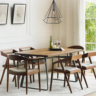 咖啡厅馆MZL-SY酒吧复古餐闲酒店软垫靠背休办公桌书椅椅图书实木