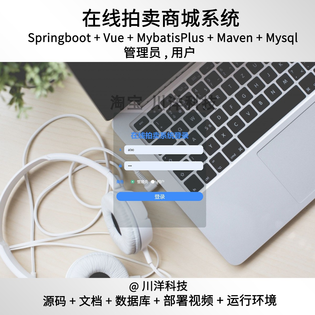 springboot vue在线拍卖管理系统java源码部署视频文档