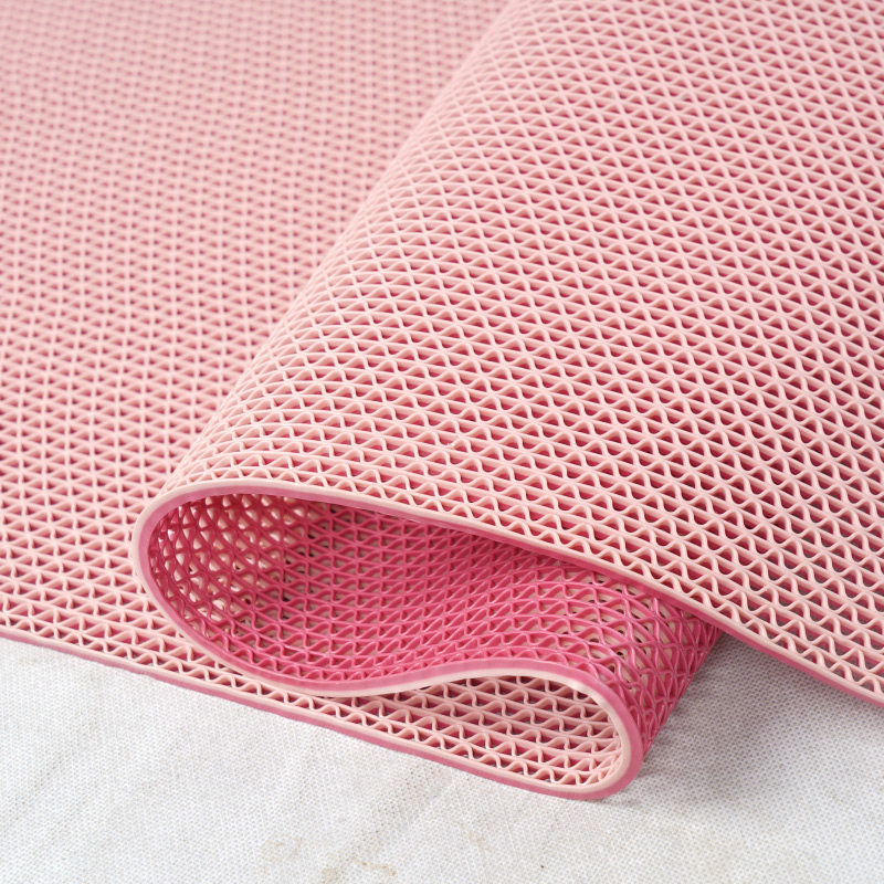 金宁粉色浴室防滑地垫卫生间洗澡专用PVC镂空防水脚垫厕所防滑垫