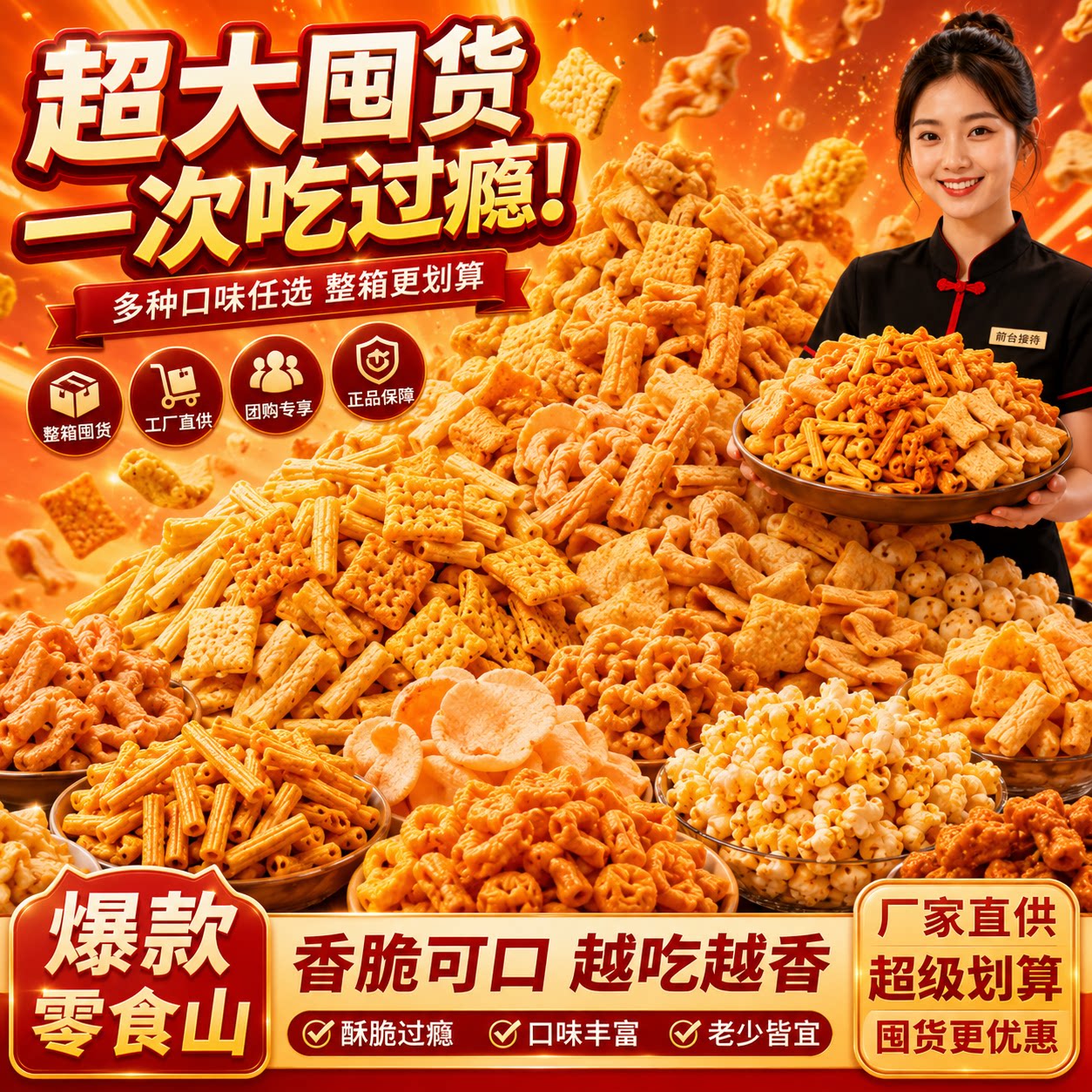 商用10斤散装火锅店锅巴小麻花