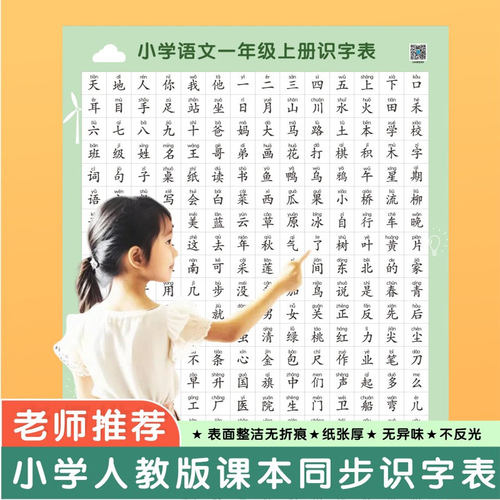 小学人教版课本同步识字挂图