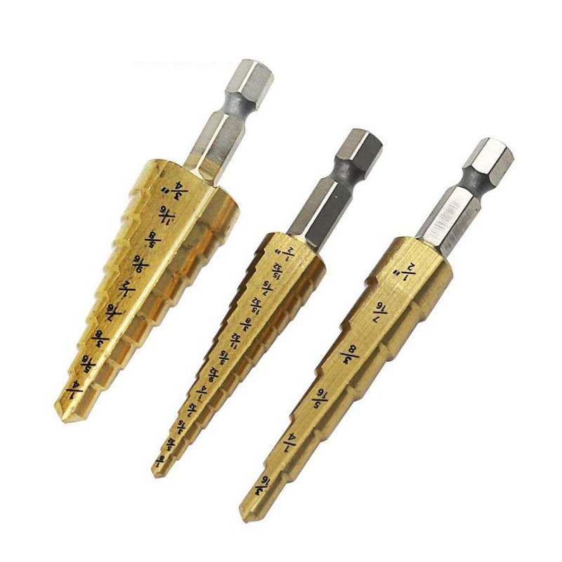 六角柄宝塔形螺旋阶梯钻头万能开孔器铁皮打孔超硬扩张金属多功能