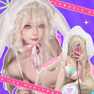 动物娘萌兔兜帽性感高叉制服套装 COWGIRL cos二次元 毛绒兔 BEBOP