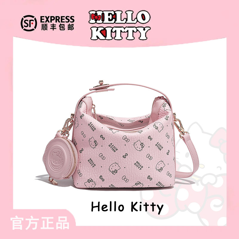 三丽鸥HelloKitty凯蒂猫枕头包复古经典印花百搭单肩斜挎包手提包