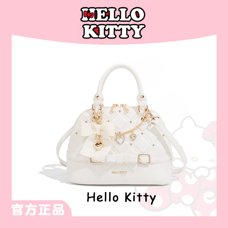 HelloKitty凯蒂猫新款贝壳包蝴蝶结手工镶钻手提包百搭单肩斜挎包