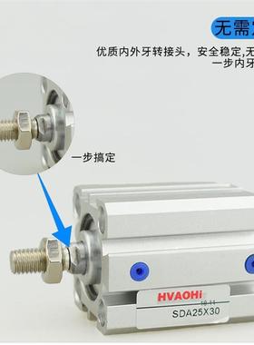 SD薄型接气缸转换头外内牙螺纹AVFR变外牙螺纹双丝转接头也适用CQ