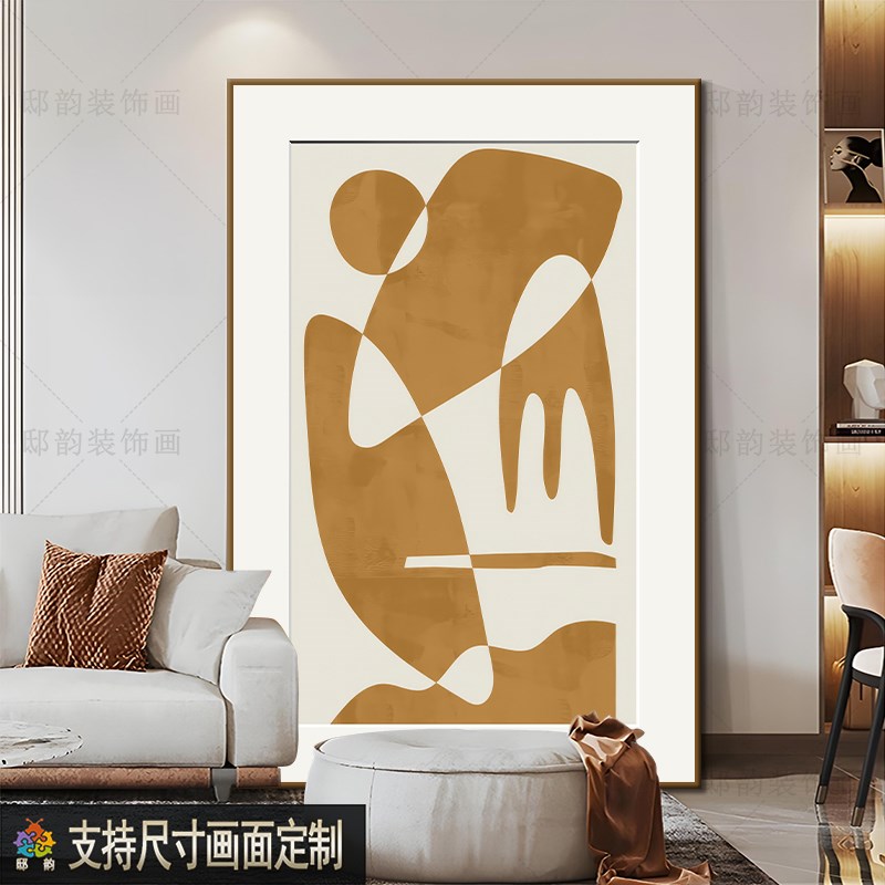 现代抽象几何图案装饰画样板间饭厅软装晶瓷画餐客厅玄关单幅挂画