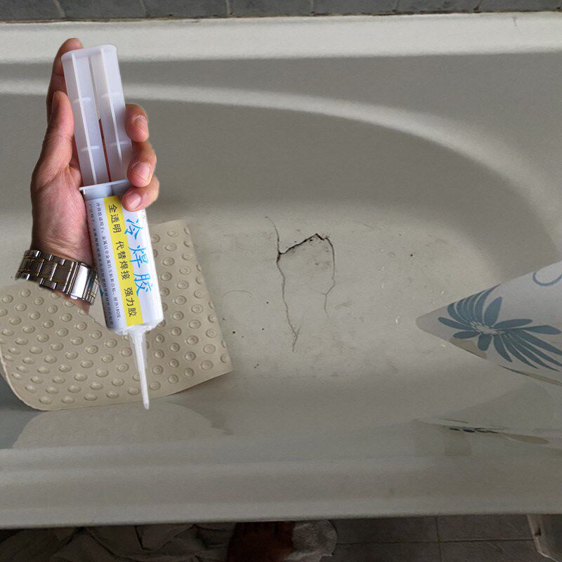 精选塑料浴缸裂缝漏水修补胶玻璃钢浴盆破裂补漏胶陶瓷洗手盆裂痕