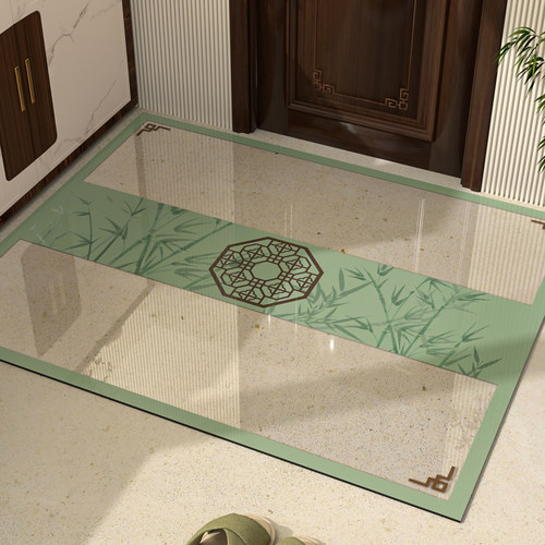 新中式厚实pvc地垫免洗防刮耐磨