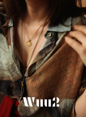 Wuu2 布勒瓦斯 抽象艺术印花长袖衬衫女设计感小众慵懒风复古休闲