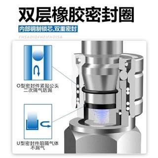 新款303不锈钢快速接头气管接头公母自锁气动接头软管空压机气泵