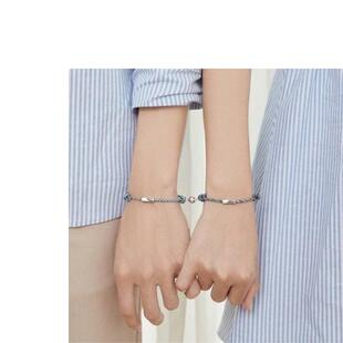 情侣手链感应震动情侣手链绳防走丢可爱异地恋情侣感应手环情侣手