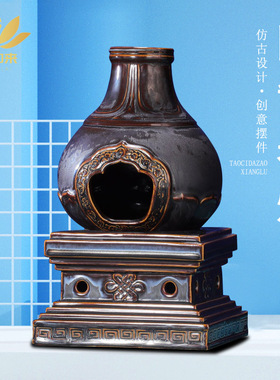 藏式烟供香炉耐高温陶瓷佛塔熏香炉舍利塔香盘香藏香粉煨桑烟供盘