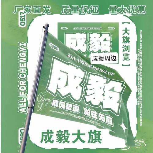 成毅大旗明星演唱会成毅应援大旗户外傅诗淇应援旗音乐节旗帜定制
