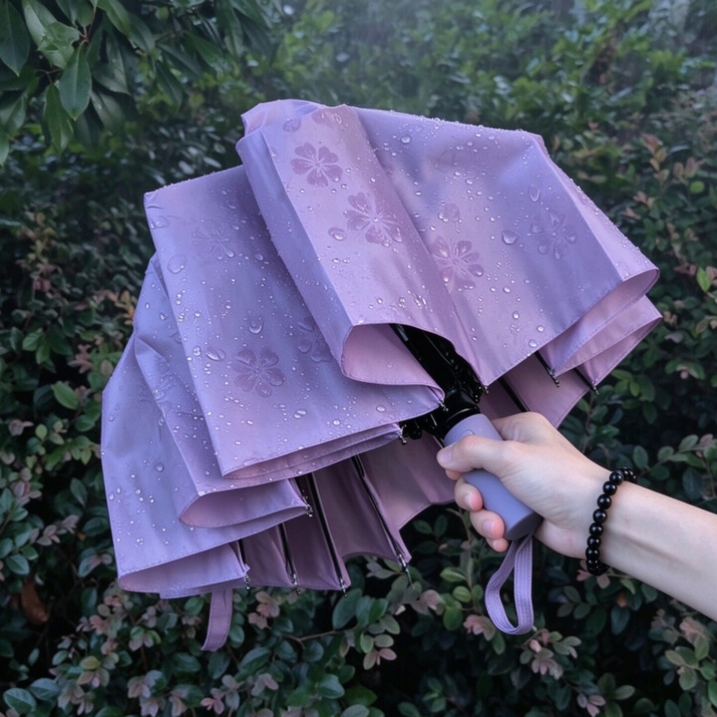 雨伞女晴雨两用结实耐用遇水开花高颜值雨伞折叠伞小巧便携学生伞