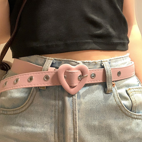 皮带女生爱心腰带女装饰牛仔裤夏季学生新款百搭韩风布带皮带