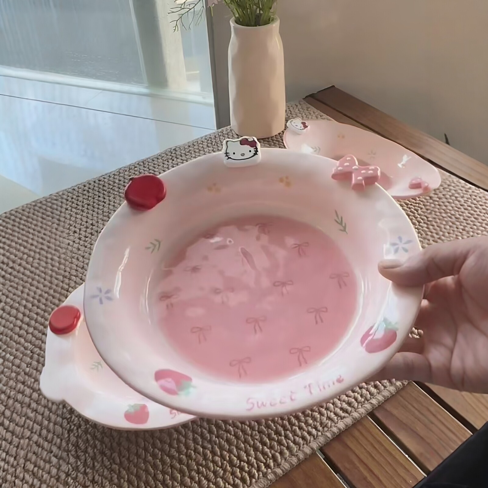 这个甜心小猫的盘子也太可爱了