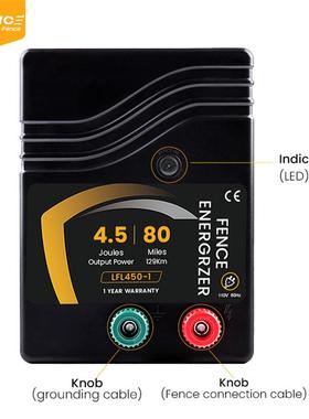 脉冲电子围栏主机 4.5J 80Miles牛场AC电子围栏农场围栏控制器