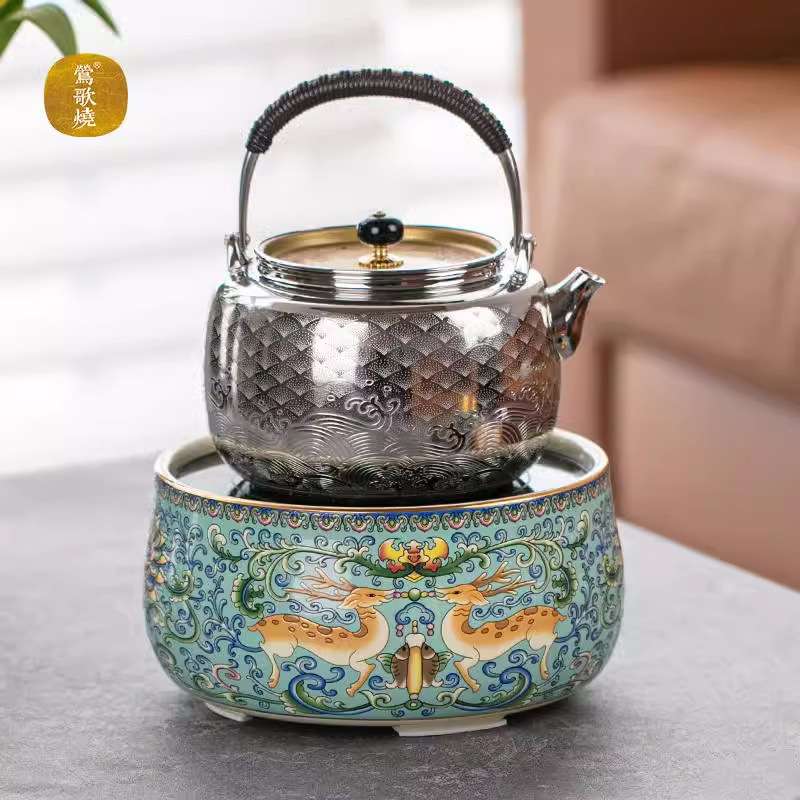 莺歌烧路路顺电陶炉新品静音围炉煮茶家用茶炉无线遥控高端泡茶壶