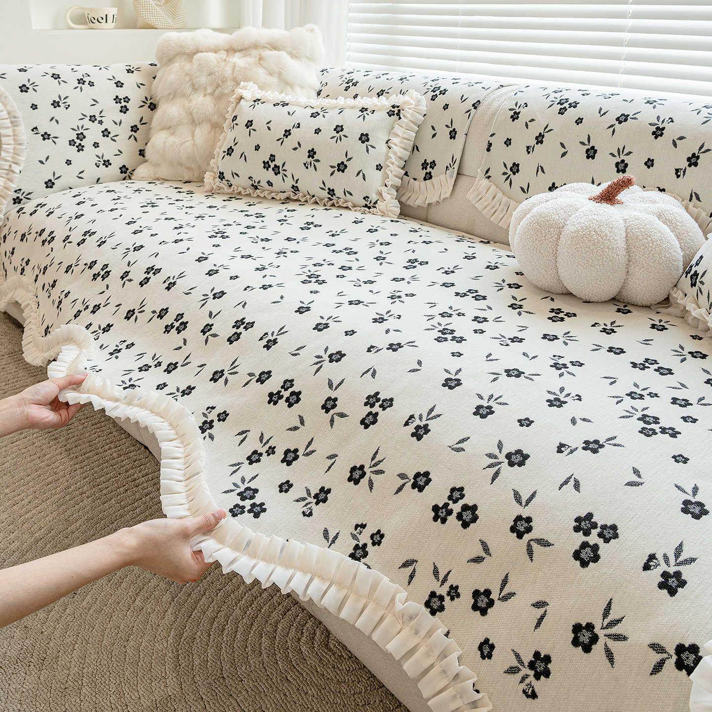 沙发垫雪尼尔奶油风直排式沙发坐垫子2025新款防滑防猫抓盖布垫子,居家布艺,沙发套,淘宝优惠券,粉丝福利购,淘宝优惠卷