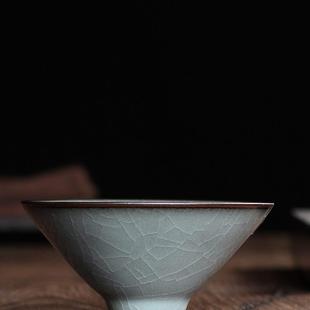 青瓷斗笠杯主人杯单杯陶瓷全手工功夫茶具茶杯品茗杯铁胎茶盏茶碗