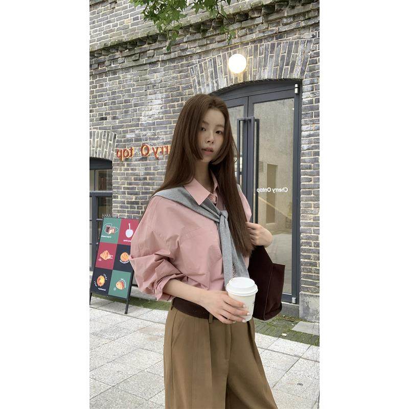 红人馆粉色衬衫女早秋女装2025新款法式小资上衣高级独特别致衬衣,女装/女士精品,衬衫,淘宝优惠券,粉丝福利购,淘宝优惠卷