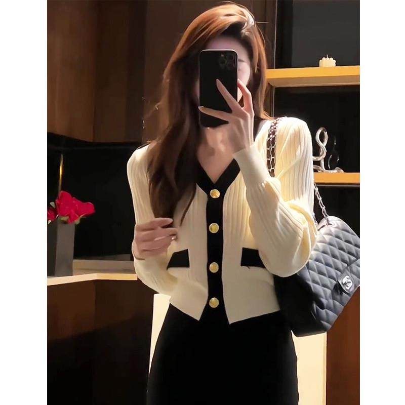 小香风V领毛衣女春装长袖针织开衫外套贵气名媛穿搭绝美短款上衣,女装/女士精品,毛针织衫,淘宝优惠券,粉丝福利购,淘宝优惠卷