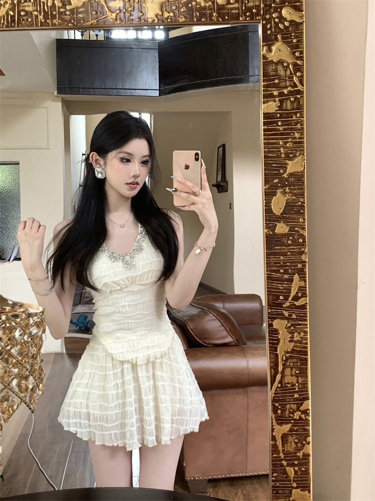 韩版性感辣妹吊带上衣女装夏季新款时尚百搭气质修身半身短裙套装