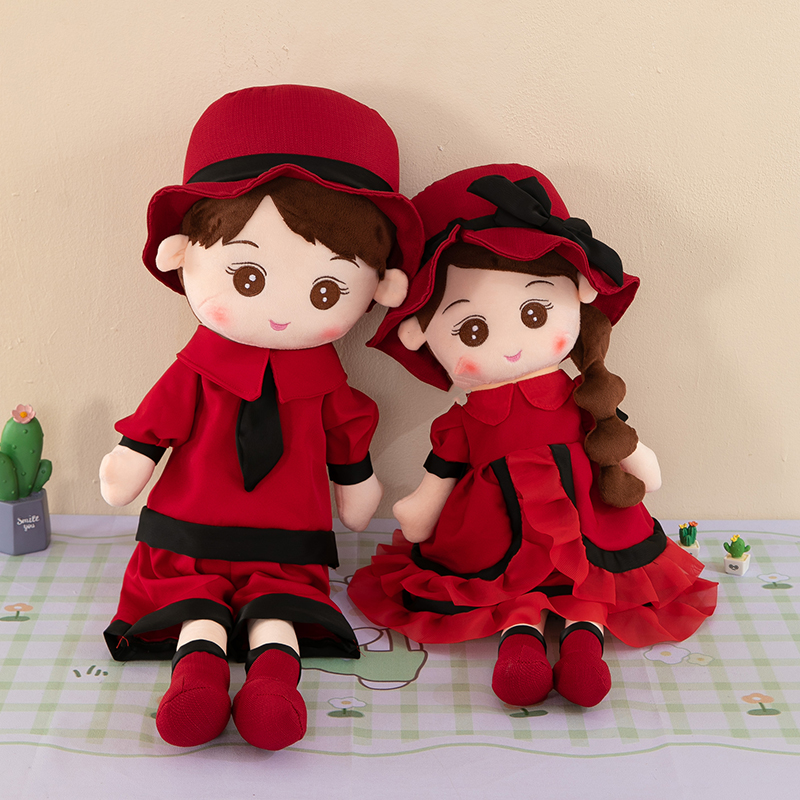 跃娃情侣压床娃娃毛绒玩具布娃娃