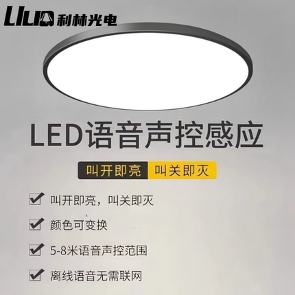 全光谱智能语音无需联网离线声控LED护眼卧室厨房三防语音吸顶灯
