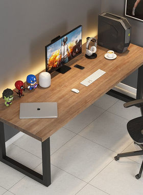 昌大圭实木电脑桌台式家用简易书桌卧室简约写字学习桌办公电竞游