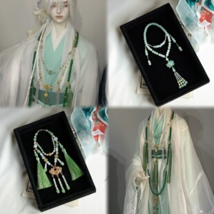 bjd古风迷你璎珞三分娃项链国风无性别BJD玩偶重工璎珞玩偶项链