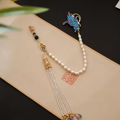 压襟长流苏汉服吊坠复古风