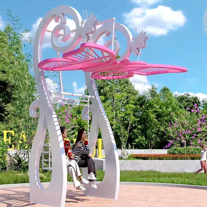 陈打卡秋千外道具广场道ltao1007具引流互景美区公园动发光网红户