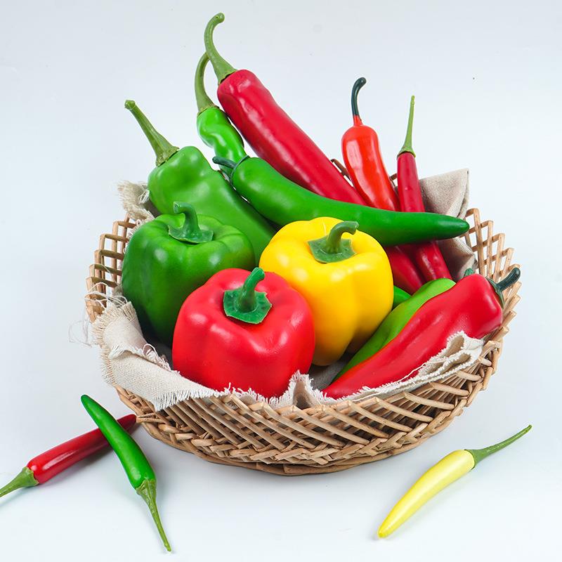 红辣椒影仿真蔬菜青假辣模椒橱柜展示摄早辣椒教道具魔鬼椒仿真辣