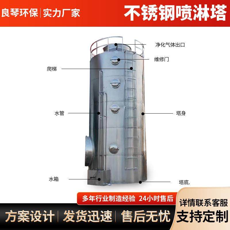 不设锈钢喷淋塔pp碳钢环保废气处理备净化除尘淋REA流旋塔酸水雾
