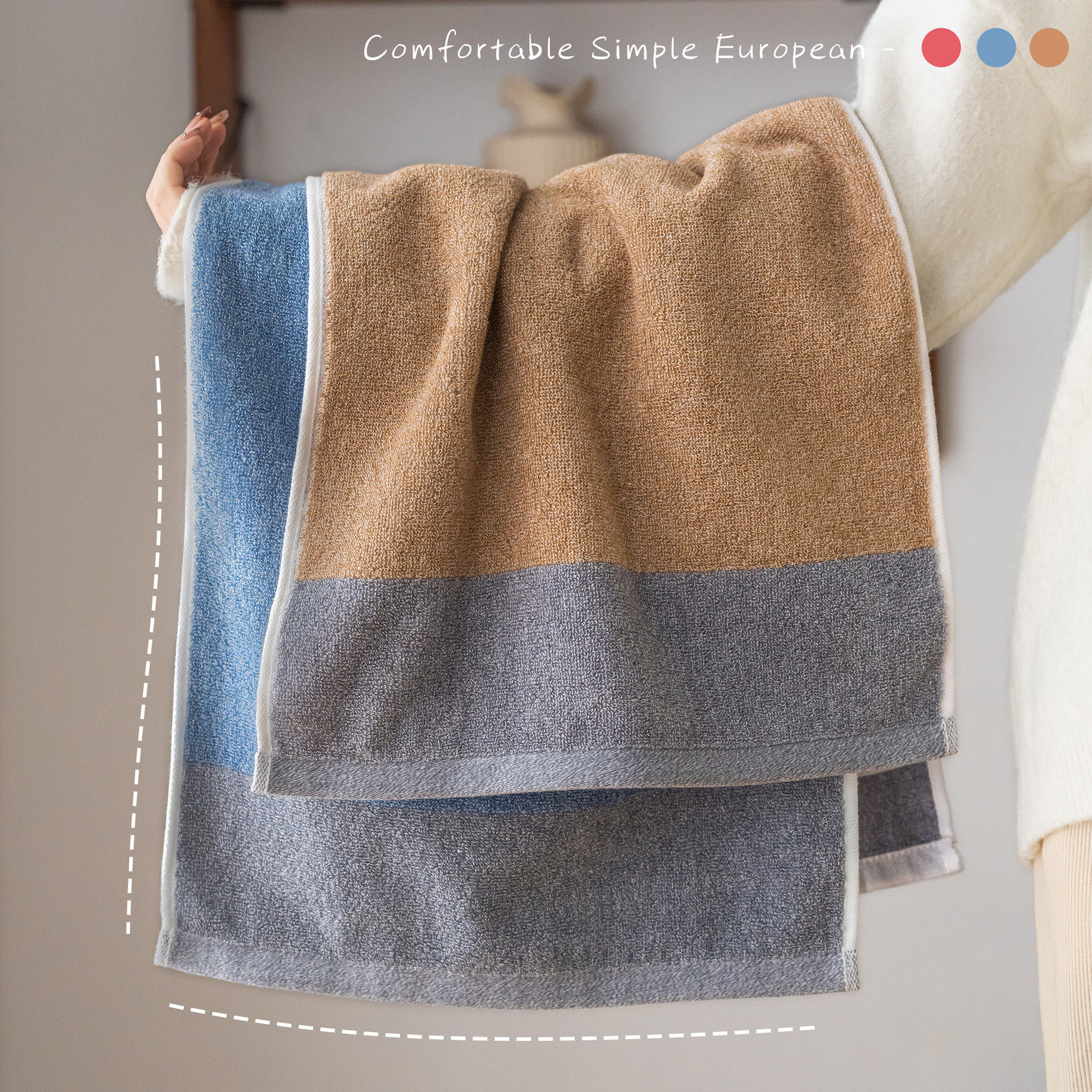 舒适简欧纯棉毛巾全棉家用成人简约女洗脸面巾男士吸水亲肤柔软