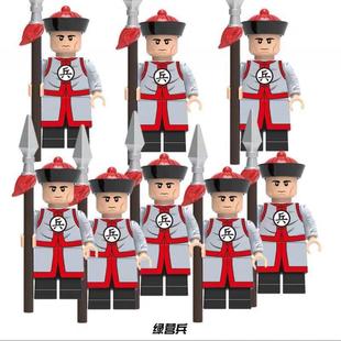 中国古代士兵积木人中国古代积木人仔清朝士兵御前带刀侍卫八旗兵