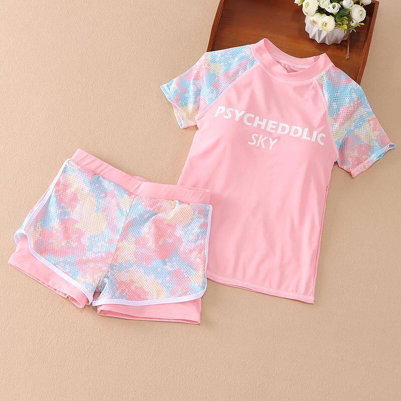 运动泳衣女童儿童分体式泳装女款女孩8/10/12岁游泳夏季海边网红