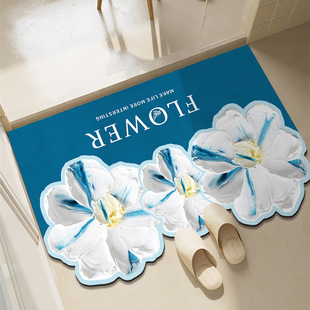 新款 浴室门口吸水垫子卡通小地毯异形卫生间硅藻泥速干可爱卫浴