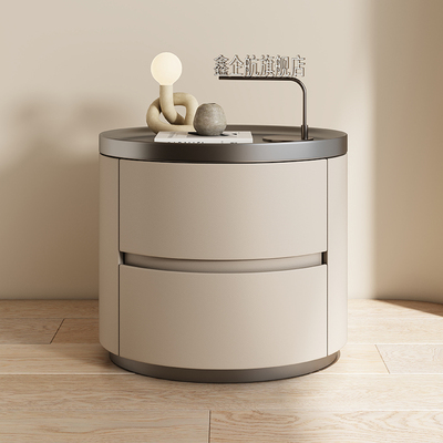 2025新款椭圆型简约现代家用卧室创意床头柜高级感轻奢小茶几替代