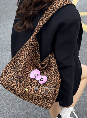 复古可爱大容量Hellkitty包包女2025新款百搭休闲单肩手拎托特包