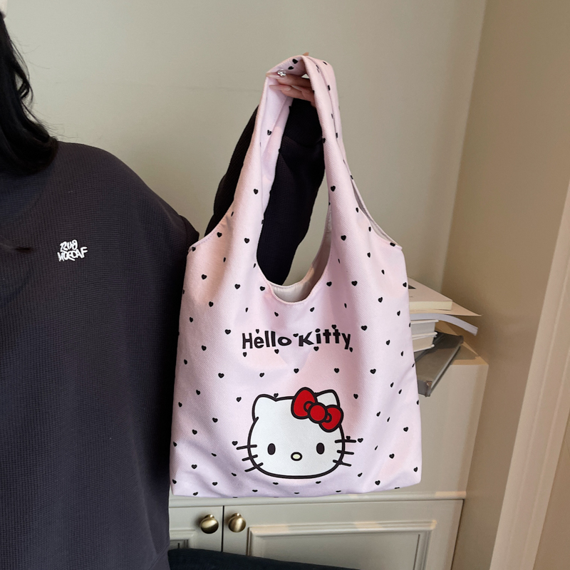 卡通时尚可爱Hellokitty包包女2025夏新款外出旅行单肩手拎托特包