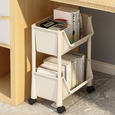 速发桌下书架易地置物架带轮办公室收纳学生宿舍可移动小推车简落