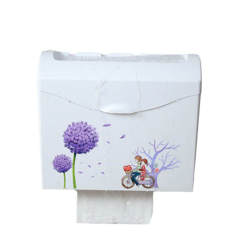 速发OFD长方形纸巾盒式塑料翻盖厕所免厕水防纸打孔家用纸草置物