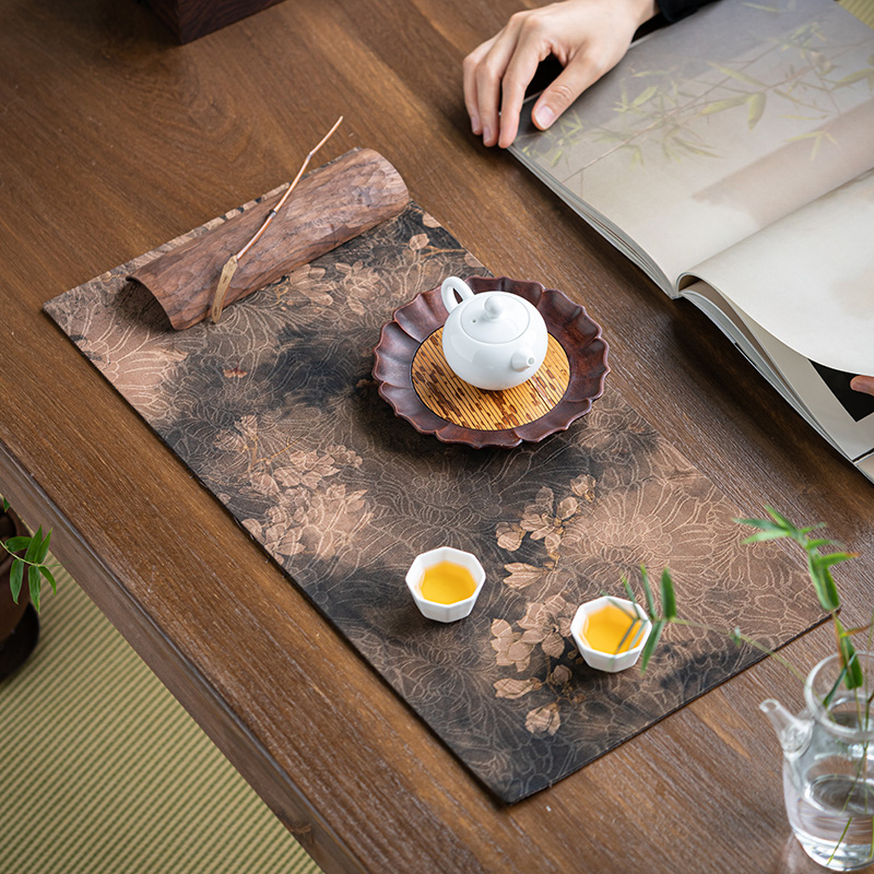 速发香云纱干泡茶席手工双面茶茶家用隔热水国潮风防垫垫桌布